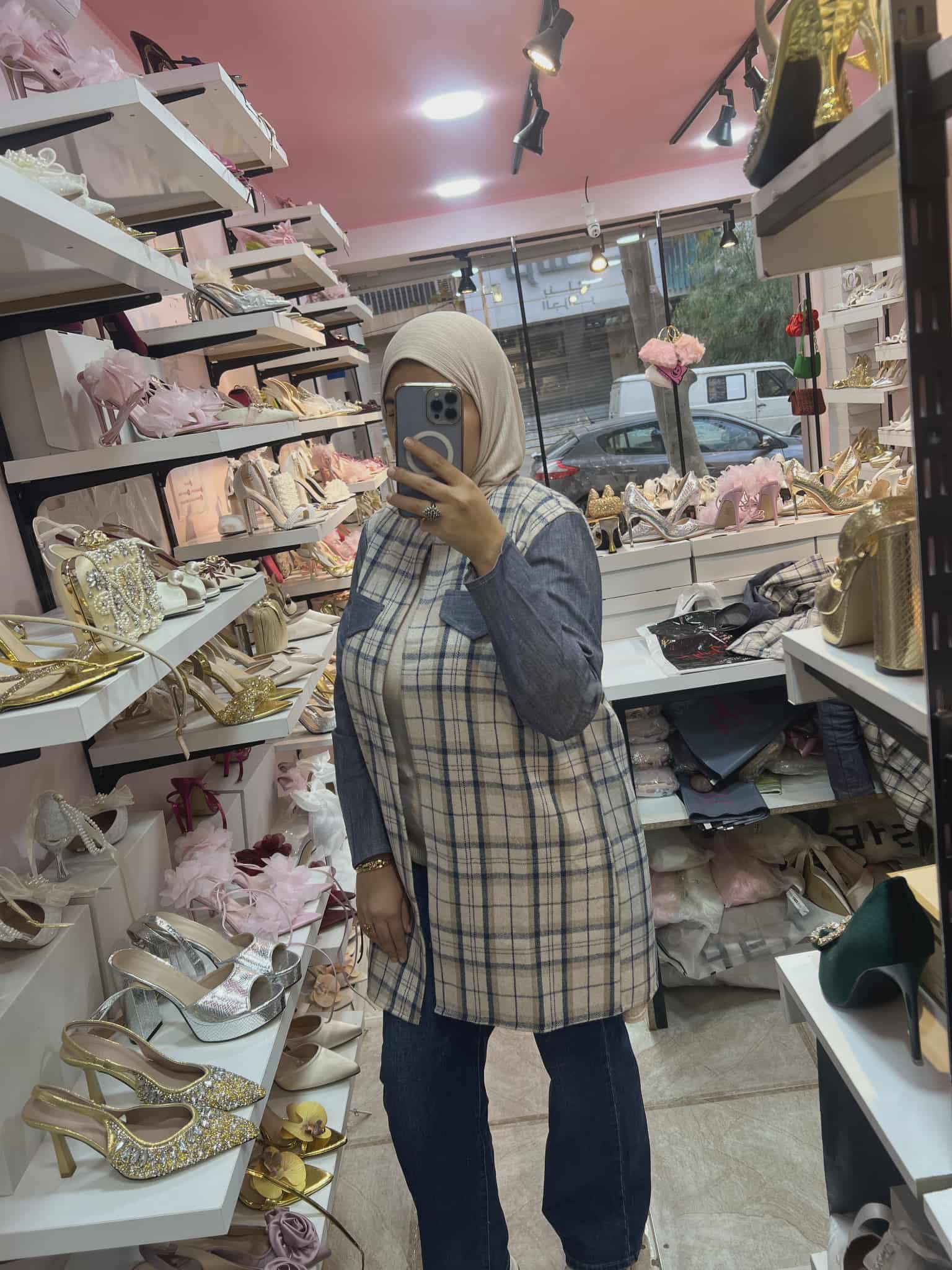 Gilet blue à carreaux