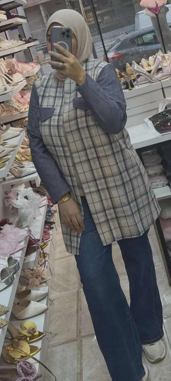 Gilet blue à carreaux