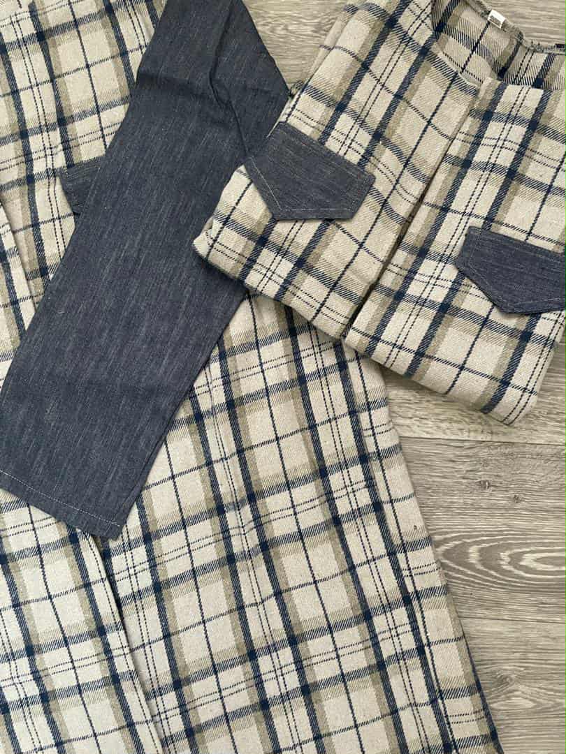 Gilet blue à carreaux